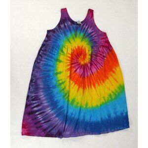 Rainbow Swirl Tie Dye Shift Dress Dharma Trading Co. Girls Size 12